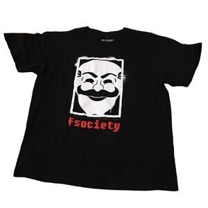 NWOT Loot Crate Mr. Robot F Society Tee - Black- Large